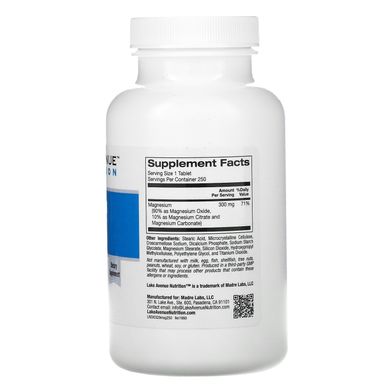 Магнієвий Комплекс, Magnesium Complex, Lake Avenue Nutrition, 300 мг, 250 таблеток
