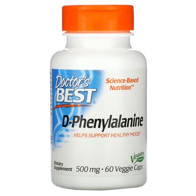 D-фенілаланін Doctor's Best (D-Phenylalanine) 500 мг 60 капсул
