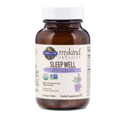 Здоровий сон відпочинок і відновлення Garden of Life (Sleep Well MyKind Organics) 30 таблеток
