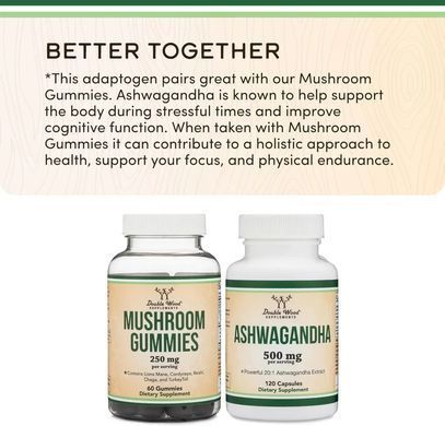Double Wood Mushroom Gummies (5 Types) 250 mg 60 Gummies