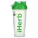 Товари iHerb, пляшка-шейкер із кулькою для змішування, зелений колір, 28 унцій фото