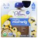Plum Organics, Mighty Morning, закуска из фруктов и цельного зерна, банан, черника, овес, лебеда, баночки, 4 пакетика по 3,17 унции (90 г) каждый фото