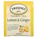 Трав'яний чай, лимон і імбир, Caffeine Free, Twinings, 50 пакетиків, 2,65 унції (75 г) фото