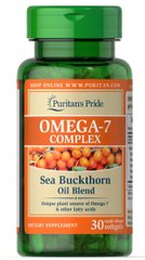 Комплексна суміш обліпихової олії Омега-7, Omega-7 Complex Sea Buckthorn Oil Blend, Puritan's Pride, 30 капсул