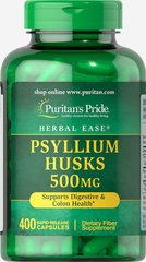 Шелухи подорожника, Psyllium Husks, Puritan's Pride, 500 мг, 400 капсул купить в Киеве и Украине