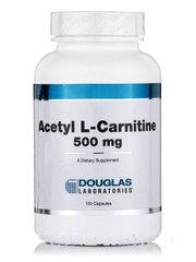Ацетил-Л-карнітин для мозку Douglas Laboratories (Acetyl-L-Carnitine) 500 мг 120 капсул