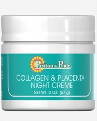 Натуральний колаген і плацента нічний крем, Natural Collagen and Placenta Night Creme, Puritan's Pride, 59 мл