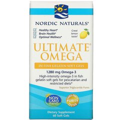 Омега-3 лимонный вкус Nordic Naturals (Ultimate Omega) 1000 мг 60 капсул купить в Киеве и Украине