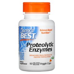 Протеолітичні ферменти, Proteolytic Enzymes, Doctor's Best, 90 вегетаріанських капсул
