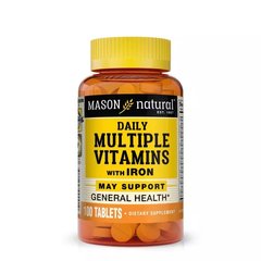Мультивітаміни із залізом Mason Natural (Daily Multiple Vitamins With Iron) 100 таблеток