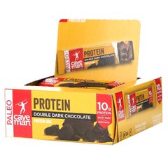 Caveman Foods, Протеїновий батончик, подвійний темний шоколад, 12 батончиків по 1,52 унції (43 г) кожен