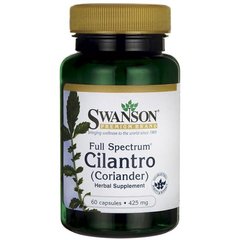 Кінза (коріандр), Cilantro (Coriander), Swanson, 425 мг, 60 капсул