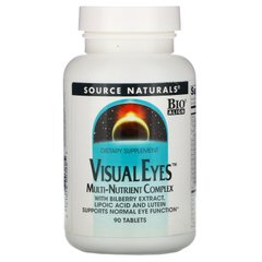 Мульти-питательный комплекс для глаз, Visual Eyes Multi-Nutrient Complex, Source Naturals, 90 таблеток купить в Киеве и Украине