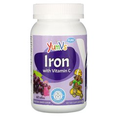 Залізо з вітаміном С, Iron with Vitamin C, YumV's, 60 жувальних цукерок