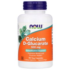 Кальцій глюкорат Now Foods (Calcium D-Glucarate) 500 мг 90 вегетаріанських капсул
