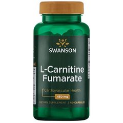 L-Карнітин Фумарат, CarniShield L-Carnitine Fumarate, Swanson, 450 мг, 60 капсул