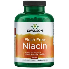 Ніацин, Flush Free Niacin, Swanson, 500 мг 240 капсул