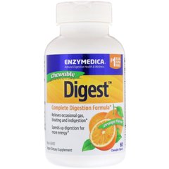 Digest, Полная формула пищеварения, с апельсиновым вкусом, Enzymedica, 60 жевательных таблеток купить в Киеве и Украине