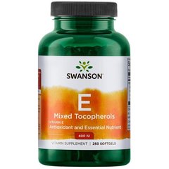 Вітамін E, Vitamin E Mixed Tocopherols, Swanson, 400 МО 250 капсул