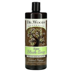 Чорне мило з маслом ши з ароматом кокоса і папайї Dr. Woods (Raw Black Soap) 946 мл