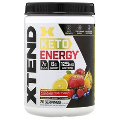 Кето для енергії, Xtend, Keto Energy, нокаутуючий фруктовий пунш, Xtend, Keto Energy, Knockout Fruit Punch, Scivation, 340 г