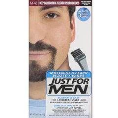 Гель для фарбування вусів і бороди, пензлик в комплекті, глибокий темно-коричневий M-46, Just for Men, 2 шт. по 14 г
