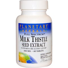 Расторопша экстракт семян Planetary Herbals (Milk Thistle) 260 мг 60 таблеток купить в Киеве и Украине