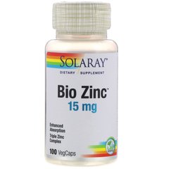 Цинк БиоЦинк Solaray (Bio Zinc) 15 мг 100 капсул купить в Киеве и Украине