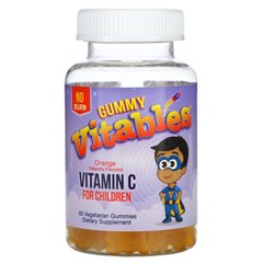 Жувальний вітамін С для дітей, без желатину, з апельсиновим смаком, Gummy Vitamin C for Children, No Gelatin, Orange Flavor, Vitables, 60 вегетаріанських цукерок