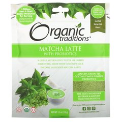 Organic Traditions, Матча латте з пробіотиками, 5,3 унції (150 г)