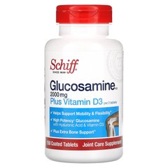 Глюкозамін з вітаміном D3, Schiff, 2000 міліга, 150 таблеток в оболонці