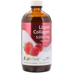 Рідкий колаген плюс вітамін С, зі смаком ягід, LifeTime Vitamins, 5000 мг, 473 мл
