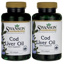 Риб'ячий жир, Cod Liver Oil, Swanson, 350 мг, 500 капсул
