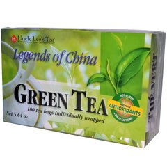 Легенды Китая, зеленый чай, Uncle Lee's Tea, 100 пакетиков, 5,64 унции купить в Киеве и Украине