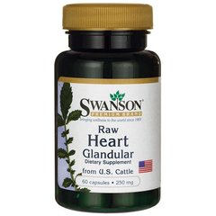 Сире серце залозисте, Raw Heart Glandular, Swanson, 250 мг, 60 капсул