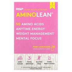 Аминокислоты розовый лимонад RSP Nutrition (AminoLean Pink Lemonade) 3 пакетика по 9 г купить в Киеве и Украине