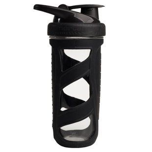 Стеклянный шейкер с защитным силиконовым чехлом черный SmartShake (Reforce Glass) 700 мл купить в Киеве и Украине