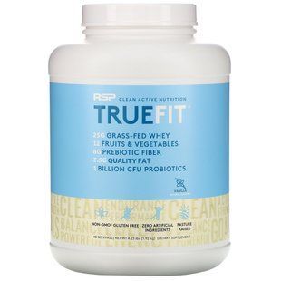 TrueFit, коктейль из белка из мяса животных на подножном корме, ваниль, RSP Nutrition, 3.9 ф. (1776 г) купить в Киеве и Украине