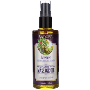 Ароматическое масло для массажа лаванда с бергамотом и пихтой Badger Company (Massage Oil) 118 мл купить в Киеве и Украине