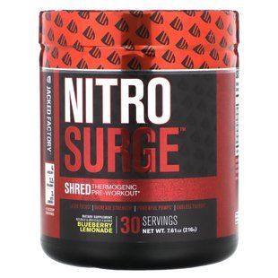Jacked Factory, Nitro Surge, подрібнений термогенний передтренувальний комплекс, чорничний лимонад, 216 г (7,61 унції)