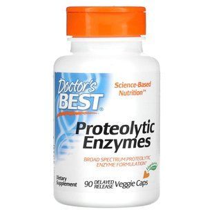 Протеолитические ферменты, Proteolytic Enzymes, Doctor's Best, 90 вегетарианских капсул купить в Киеве и Украине