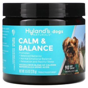 Hyland's Naturals, Calm & Balance, For Dogs, Chicken Liver, 90 Soft Chews, 9.5 oz (270 g)