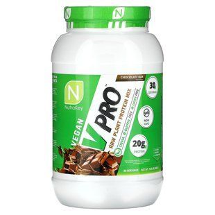 Nutrakey, V Pro, суміш необроблених рослинних білків, шоколадна плитка, 840 г (1,85 фунта)