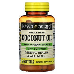 Mason Natural, Whole Herb Coconut Oil, 60 Softgels купить в Киеве и Украине