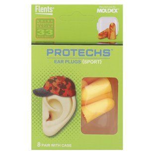 Flents, Protechs, беруші, спорт, 8 пар із футляром