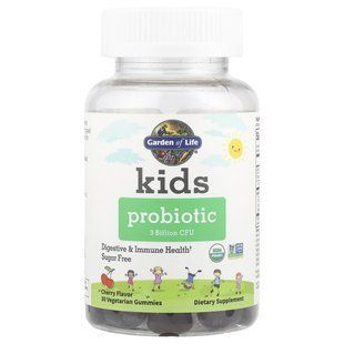 Childrens probiotic with cherry flavor Garden of Life (Kids Probiotic) 3 billion CFU 30 chewable candies