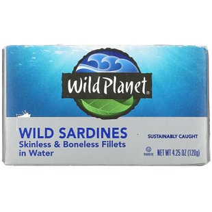 Дикие сардины филе без кожи и костей в воде Wild Planet (Wild Sardines Skinless & Boneless Fillets in Water) 120 г купить в Киеве и Украине