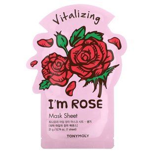 TonyMoly, I'm Rose, Vitalizing Beauty Mask Sheet, 1 Sheet, 0.74 oz (21 g) купить в Киеве и Украине