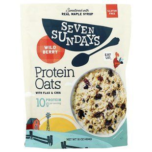 Seven Sundays, Protein Oats With Flax & Chia, Wild Berry, 16 oz (454 g) купить в Киеве и Украине