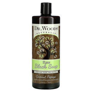 Black soap with shea butter with coconut and papaya scent Dr. Woods (Raw Black Soap) 946 ml.